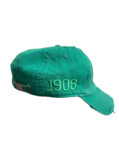 Load image into Gallery viewer, AKA Green on Green Distressed Adjustable Cap
