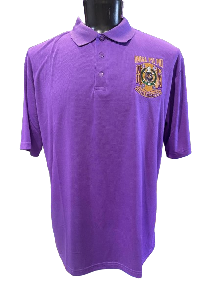 ΩΨΦ Dri Fit Life Member Shield Golf Shirt